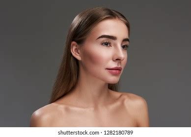 Close Portrait Attractive Lady Naked Shoulders Stock Photo 1282180789 Shutterstock