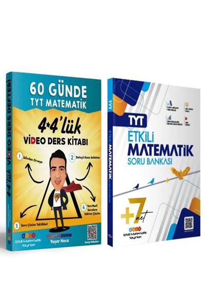 2024 TYT Etkili Matematik Soru Bankası ve Yaşar hoca Mathman 4 4 lük