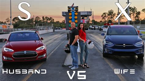 Tesla Model X Vs Model S P90d Ludicrous Husband Vs Wife Drag Racing 14 Mile Showdown Youtube