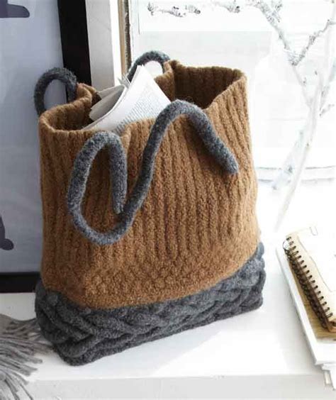 Knitting Pattern Felted Tote Bag IUCN Water