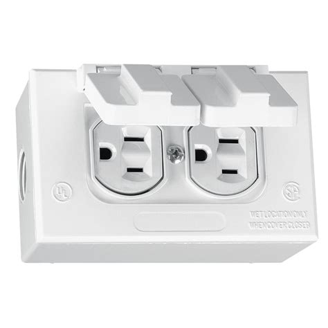 Gampak Metallic White 1-Outlet Weatherproof Electrical Outlet Cover at Lowes.com