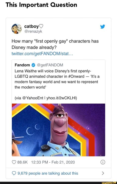 This Important Question How Many First Openly Gay Characters Has Disney Made Already Twitter