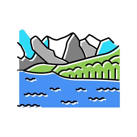 Banff National Park Color Icon Vector Illustration Stock Illustration