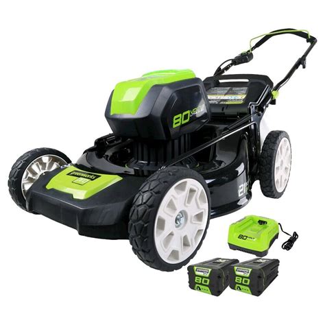 Greenworks GLM801601 PRO 21 Inch 80V Cordless Lawn Mower Two 2 0AH