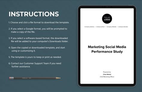 Marketing Social Media Performance Study Template In Word Pdf Google