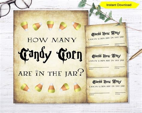 Guess How Many Candy Corn In The Jar Free Printable Printable Templates