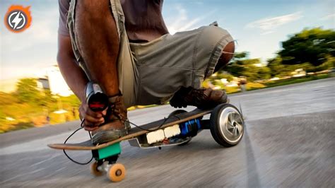 Como construir um SKATE ELÉTRICO rodas de HOVERBOARD YouTube