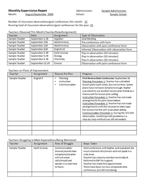 How To Write A Monthly Report Template