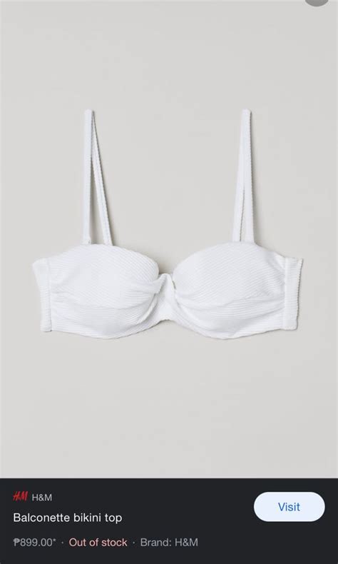 H M White Balconette Tube Bikini Detachable Straps Women S Fashion