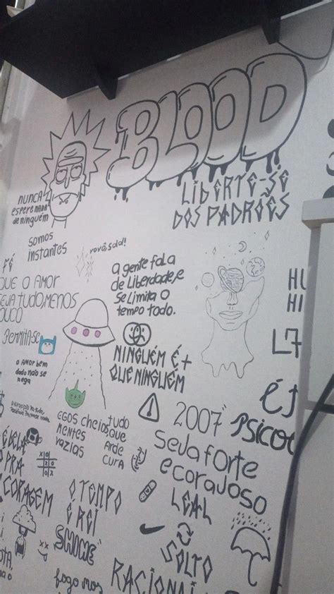 parede desenhada Idéias de pintura de parede Frases de grafite