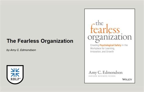 The Fearless Organization By Amy C Edmondson