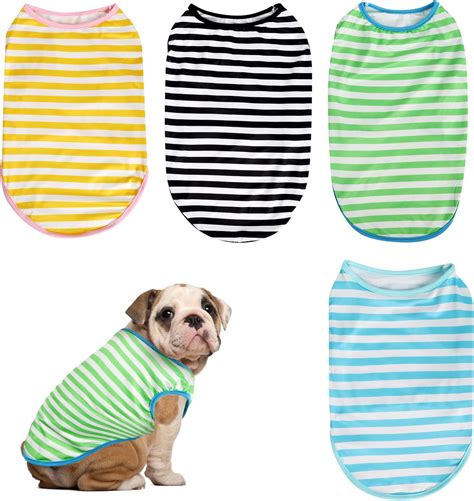 Welpen T Shirts Hunde Pack T Shirt Streifen Welpen Hunde Kleidung