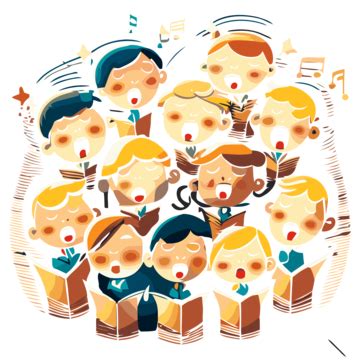 Choir Singing, Sticker Clipart Kids Church Choir Choir Singing Vector ...