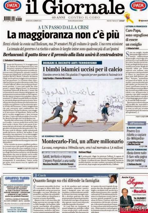 Reportages QUOTIDIANI La Miglior Prima Pagina Di Oggi 21 Gennaio