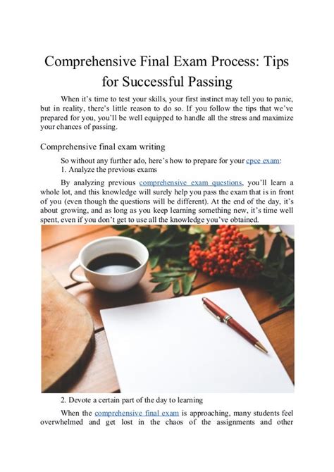 Comprehensive Final Exam Process Tips For Successful Passing