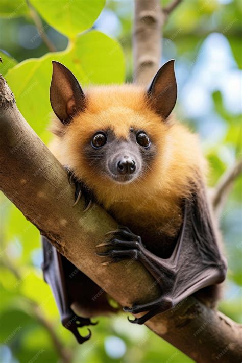 Premium Ai Image Spectacled Flying Fox In The Wild