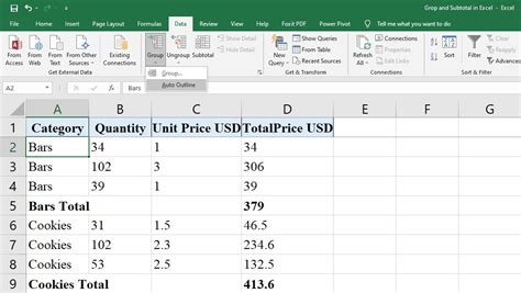 How To Group Rows And Columns With Outlines And Subtotals In Excel