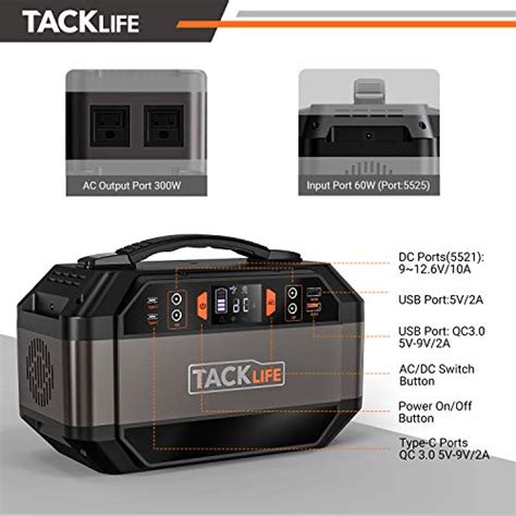 Tacklife Solar Generator W Portable Power Station Wh Solar