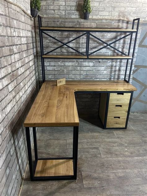 Купить Стол письменный угловой LOFT TABLE L-105 | Мебель в Стиле Лофт ...