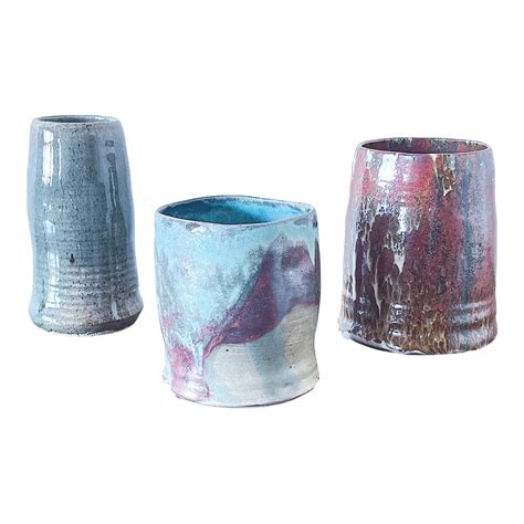 Vintage California Studio Pottery Vases in Organic Glazes- Set of 3 ...