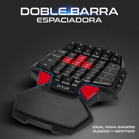 Teclado Gamer Usb Delux T De Una Mano Pc Laptop Teclas Slim Company