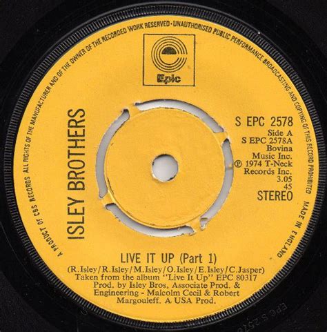 The Isley Brothers - Live It Up (1974, Push-out Centre, Vinyl) | Discogs