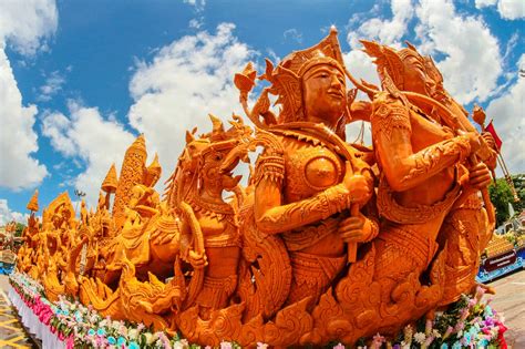 Candle Wax Festival In Ubonratchathani Free Stock Photo Public Domain