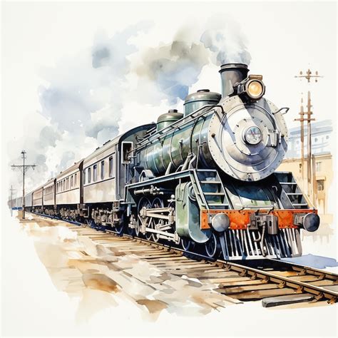 Premium AI Image | A painting of Subway Train watercolor