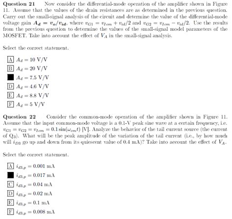 Solved Consider the differential amplifier shown in Figure | Chegg.com 