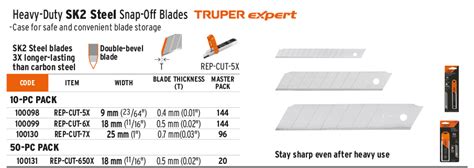 TRUPER Replacement Blades For Utility Knives Hobby Knives