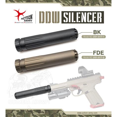 Silenciador DDW Para AAP 01 Assassin Action Army Negro Quimera Airsoft