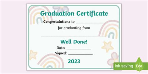 Editable Graduation Certificate L Insegnante Ha Fatto