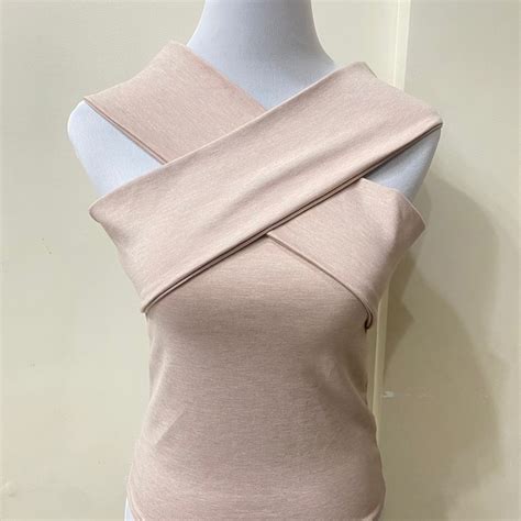 Criss Cross Nude Top Women S Fashion Tops Blouses On Carousell