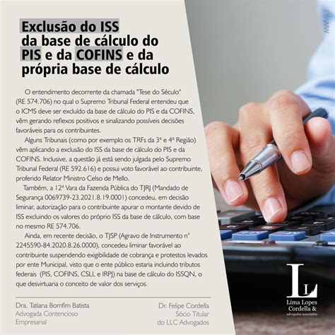 Exclus O Do Iss Da Base De C Lculo Do Pis E Da Cofins Lima Lopes Cordella