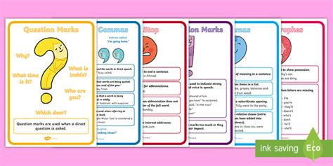 Punctuation Posters Pack Primary Resources Teacher Made