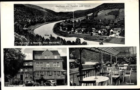 Ansichtskarte Postkarte Lindach Eberbach Am Neckar Panorama Pension