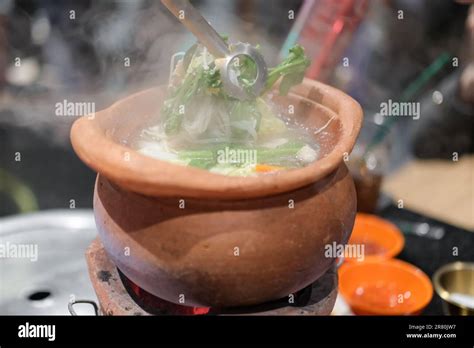 Jim Joom Thai Style Of Hot Pot From The Northeast Of Thailand Contains Pork Vegetable And