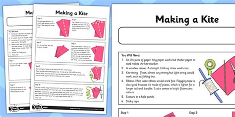 Let's Go Fly a Kite Worksheet / Activity Sheet Making a Kite