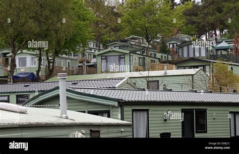 mobile homes and static caravans on a site in the Lake District, Cumbria Stock Photo - Alamy