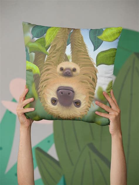 Sloth Pillow, Sloth Gifts, Sloth Cushion, Sloth Kids, Nursery Pillow ...