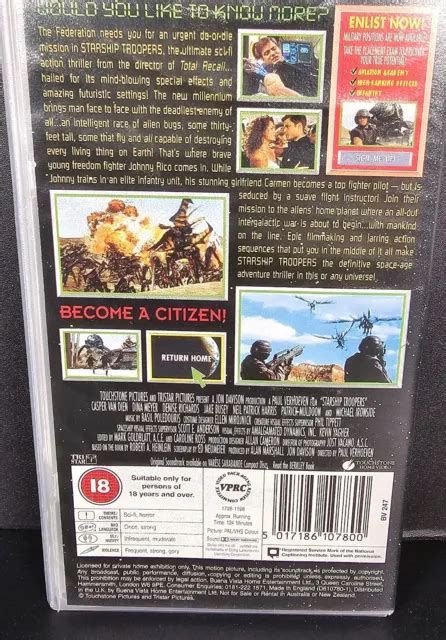 STARSHIP TROOPERS WIDESCREEN VHS Video Special Edition UK 1998 1 04