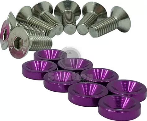 Acessório Billet Arruela Anodizada Roxo Parafuso M6 Parcelamento sem