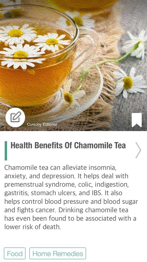 Health Benefits Of Chamomile Tea Via Curejoy Chamomile Tea