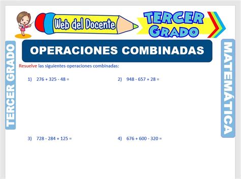 Operaciones Combinadas Con Adición Y Sustracción Para