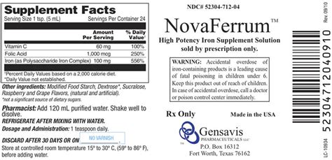 NovaFerrum: Package Insert / Prescribing Information