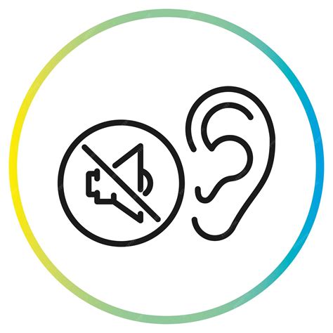 Premium Vector Lack Of Hearing Icon Ear And Crossed Out Speaker