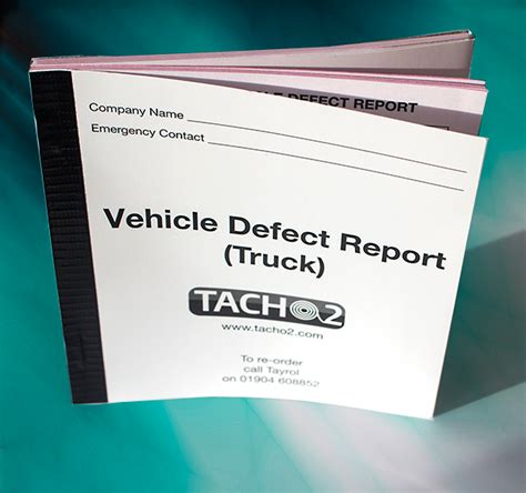 30 Page Duplicate Truck Defect Book Tachograph Supplies