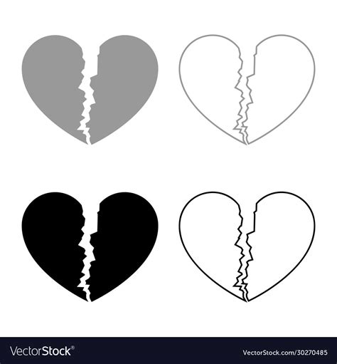 Broken Heart Outline Png