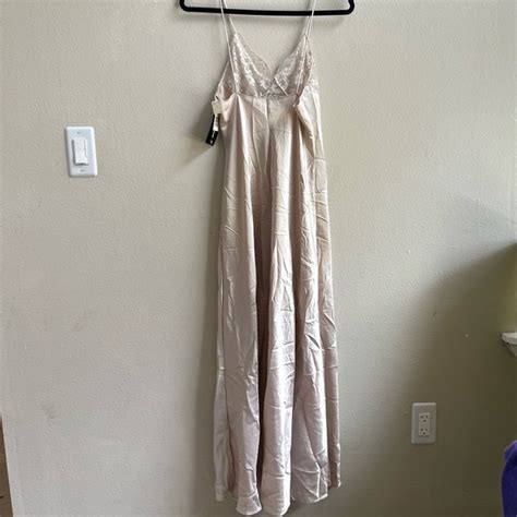 Vintage Intimates Sleepwear Vintage Lucie Ann Nude Cream Satin Maxi Slip Dress Nightgown