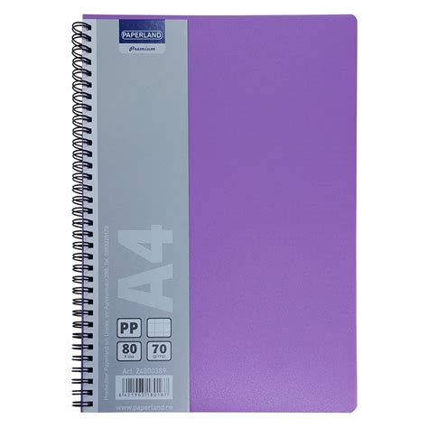 Caiet Cu Spirala A File Coperta Plastic Paperland